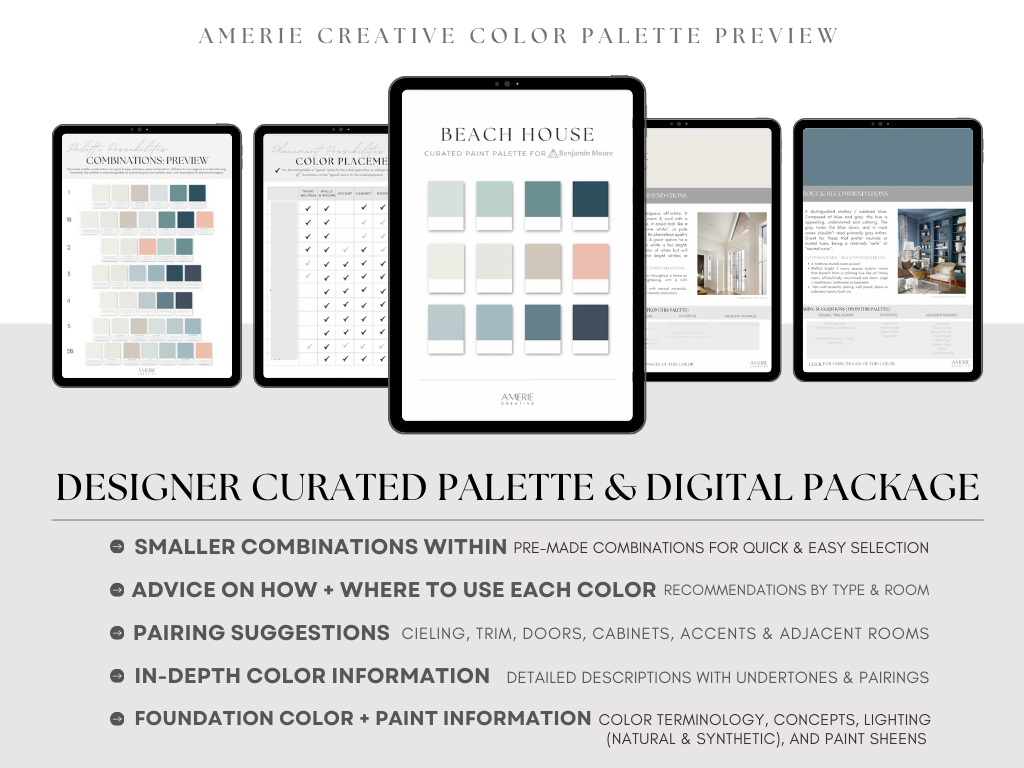 Beach House Paint Color Palette | Calm coastal home paint color scheme ...