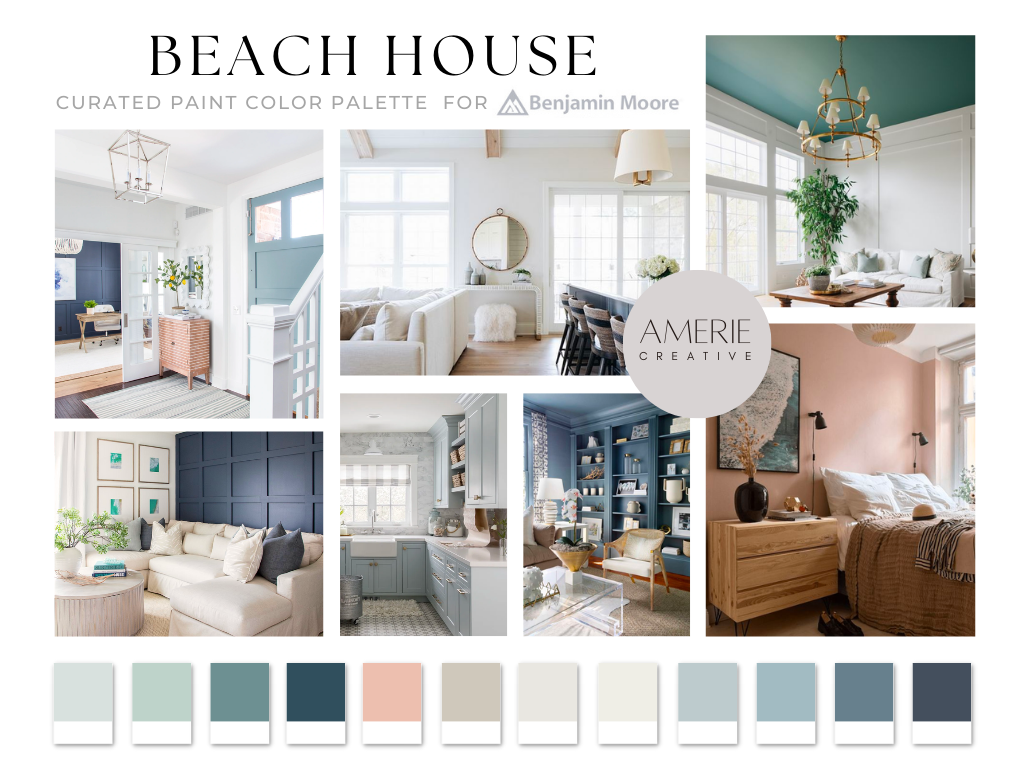 Beach House Paint Color Palette | Calm coastal home paint color scheme ...