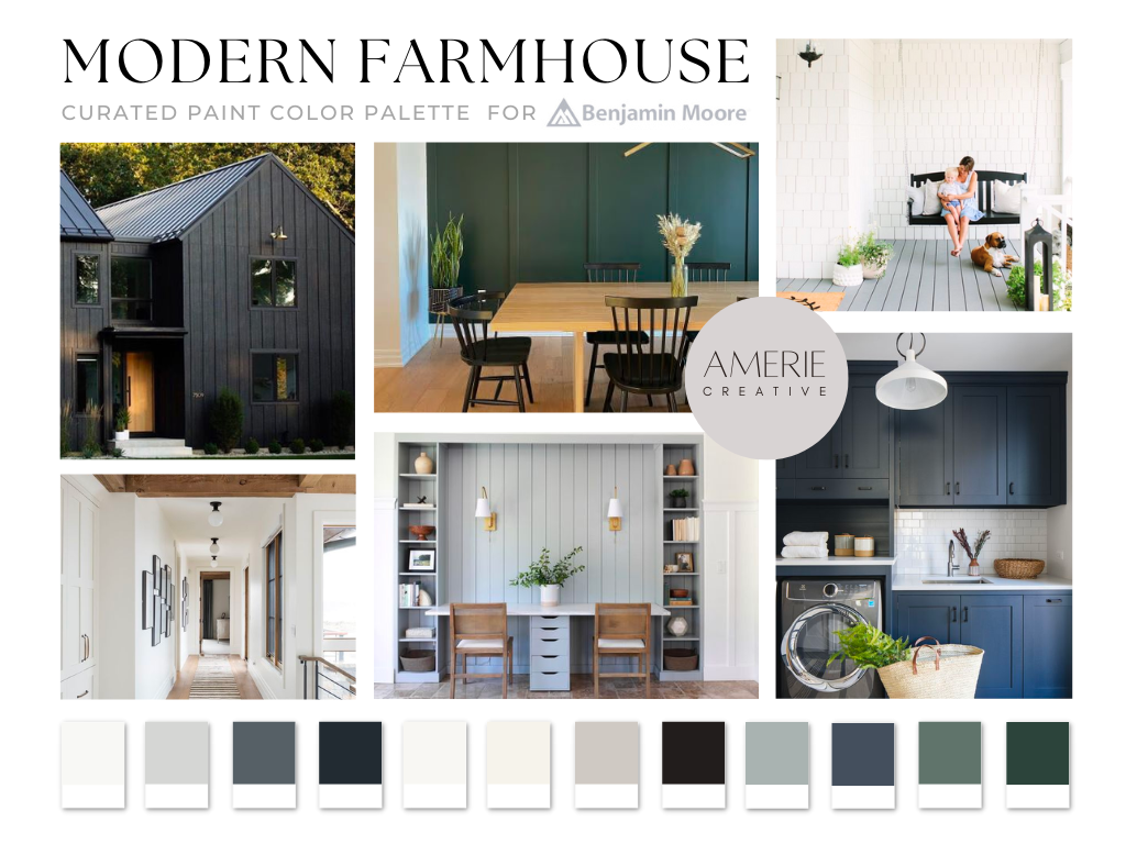 Modern Farmhouse Paint Color Palette Benjamin Moore whole home color ...