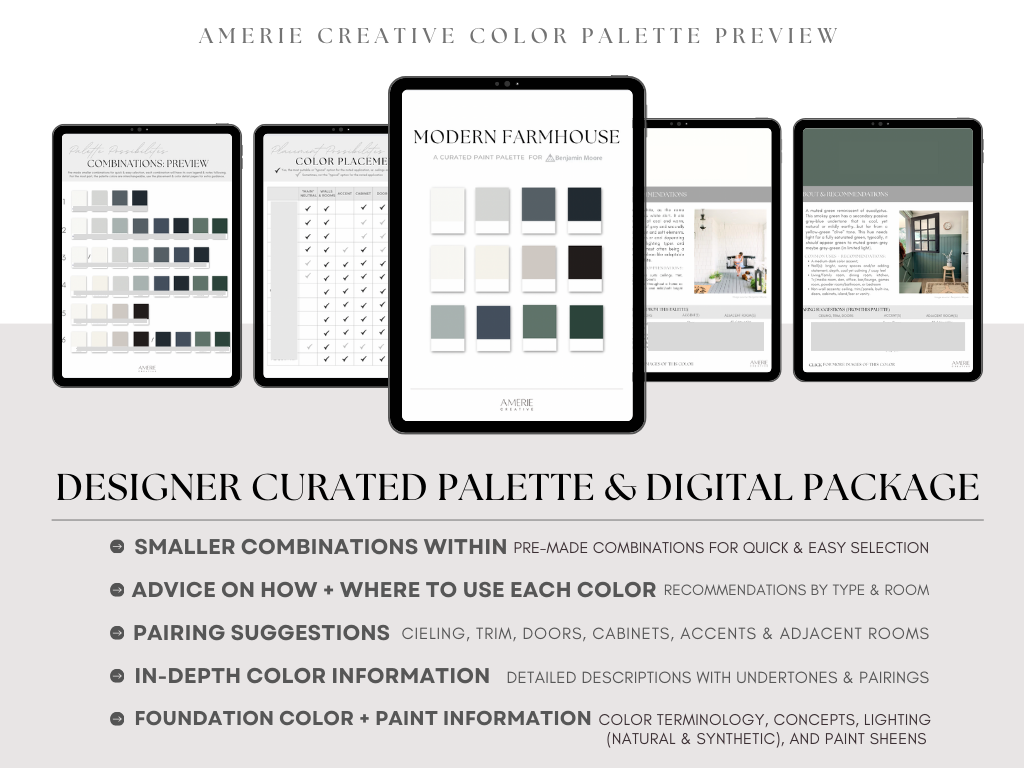 Modern Farmhouse Paint Color Palette Benjamin Moore whole home color ...